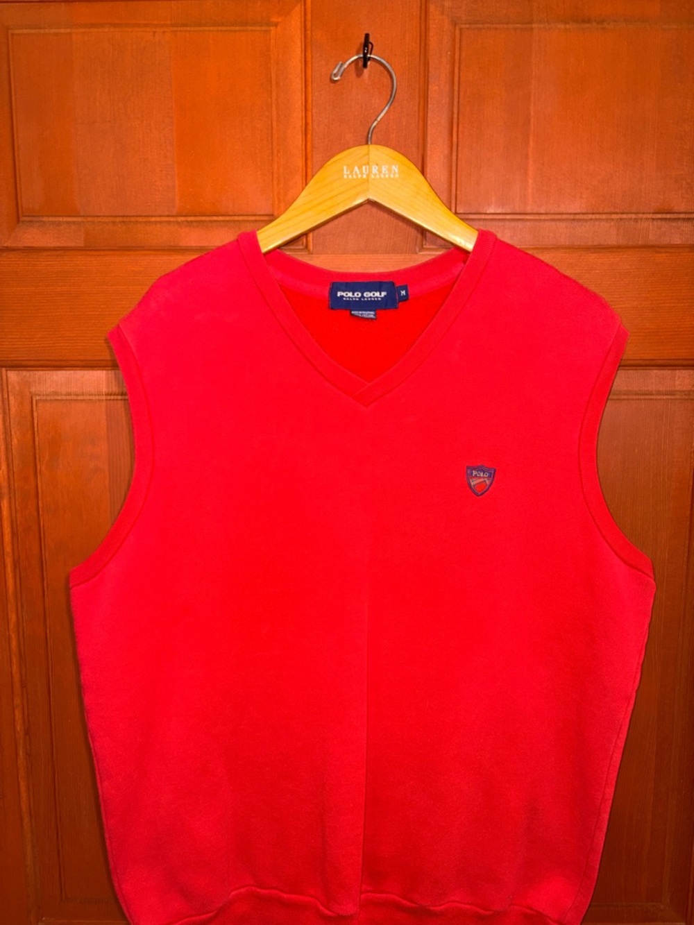 Ralph Lauren Polo Golf Red V-Neck Sleeveless Sweater Vest